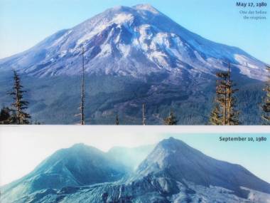 Góra św. Heleny przed i po erupcji