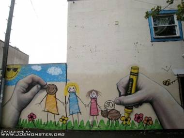 Dziecięce rysowanie street art