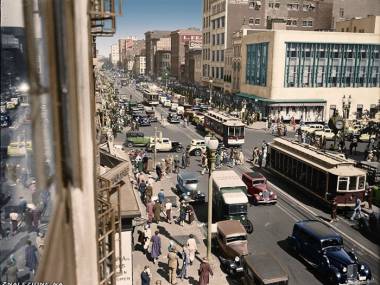 Pokolorowana fotografia miasta Waszyngton z 1935 roku