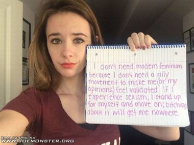 "Nie potrzebuję współczesnego feminizmu, ponieważ...