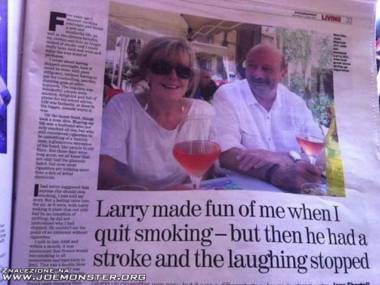 Larry śmiał się ze mnie jak rzuciłam palenie