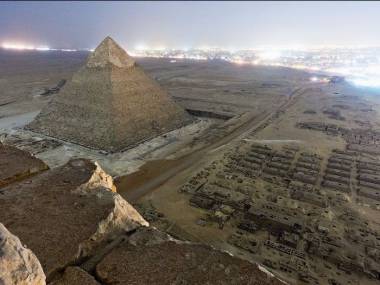 Widok z piramidy w Gizie