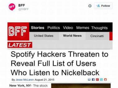 "Hakerzy ze Spotify grożą, że ujawnią pełną listę użytkowników, którzy słuchaja Nickelbacka"