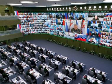 Wideokonferencja w rosyjskim Ministerstwie Obrony
