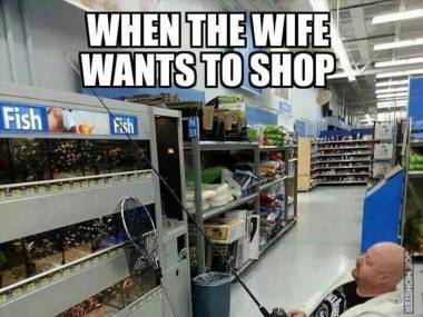 Kiedy żona chce jechać na zakupy a ty wolałbyś na ryby
