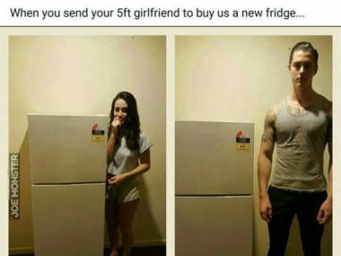 Wysłał mierząca 150cm dziewczynę, by kupiła lodówke