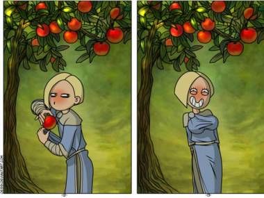 Dlaczego Ewa zerwała dwa jabłka