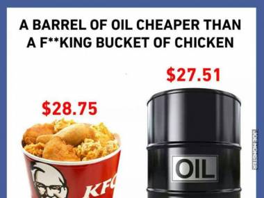 Dlaczego beczka ropy w USA kosztuje mniej niż kubełek KFC