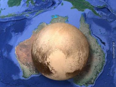Rozmiar Plutona na tle mapy Australii