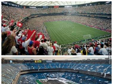 Stadion w Detroit - podczas MŚ 1994 i teraz
