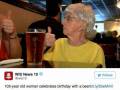103-latka świętowała swoje urodziny przy duzym kuflu piwa