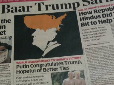 Zdjęcie Putina i Trumpa w hinduskiej gazecie