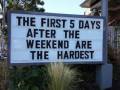 5 pierwszych dni po weekendzie jest najgorszych