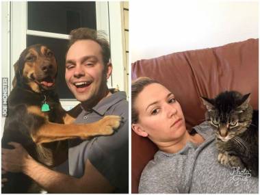 Mąż i pies vs żona i kot