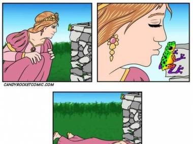 Krótki komiks o księżniczce i żabce