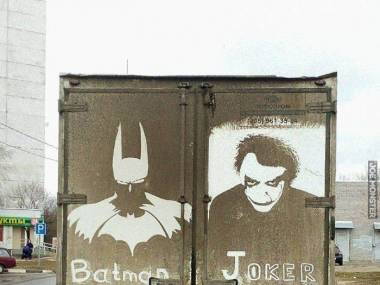 Batman i Joker na dostawczaku