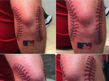 Tatuaż amerykańskiego fana baseballu