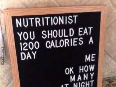 Dietetyk powiedział, że mam jeść 1200 kalorii dziennie. A ile w nocy?