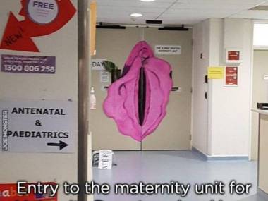 Wejście do oddziału porodowego w Dzień Matki