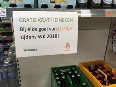 Darmowa krata Heinekena za każdego gola, którego Holandia strzeli na mistrzostwach