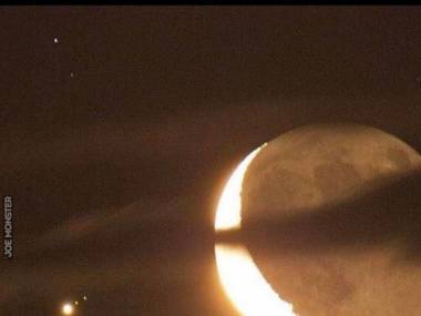 Księżyc, Jowisz i jego 4 księżyce: Europa, Ganimedes, Io i Kallisto