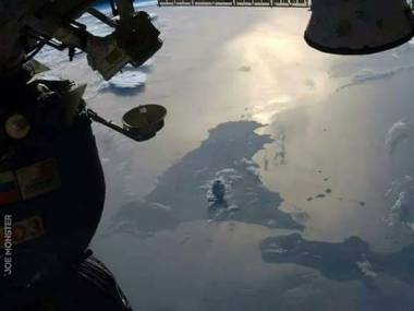 Erupcja Etny widziana z pokładu ISS w 2002