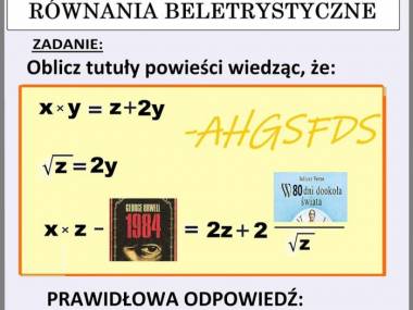 Zadanie z egzaminu łączonego z polskiego i matematyki